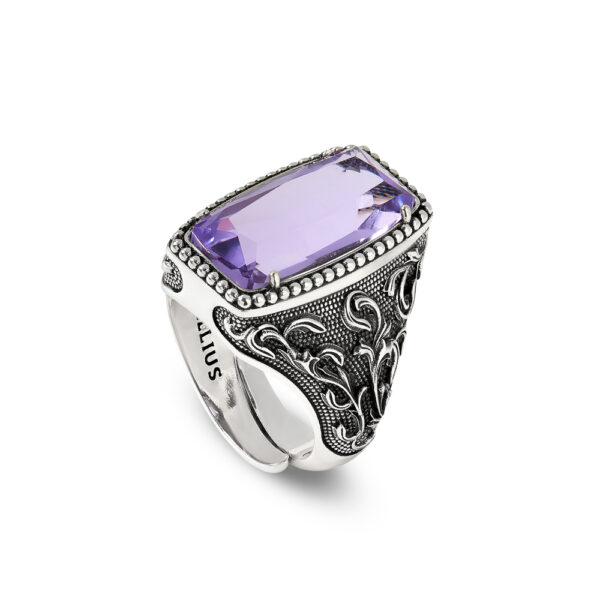 Anello Estasi Pietra Viola in argento