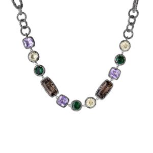 Collana Girocollo Estasi in argento con pietre