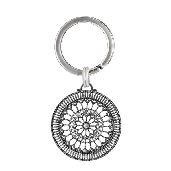 Portachiavi Rosone Todi pietra argento ellius