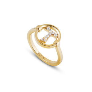 Anello Tau cerchio con pietre donna dorato argento