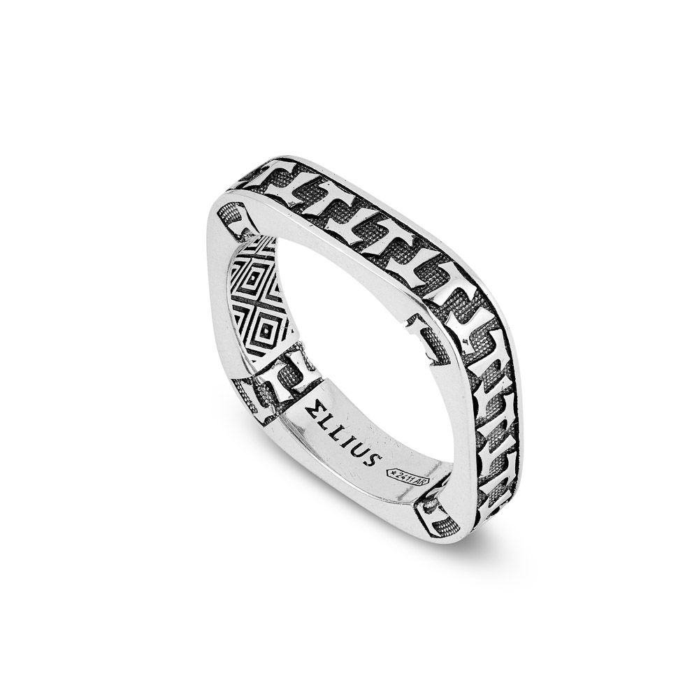 Anello Tau quadrato uomo argento