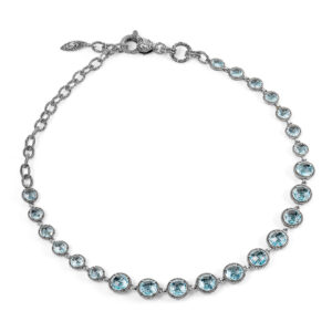 collana agnese girocollo pietre celeste donna argento ellius fronte