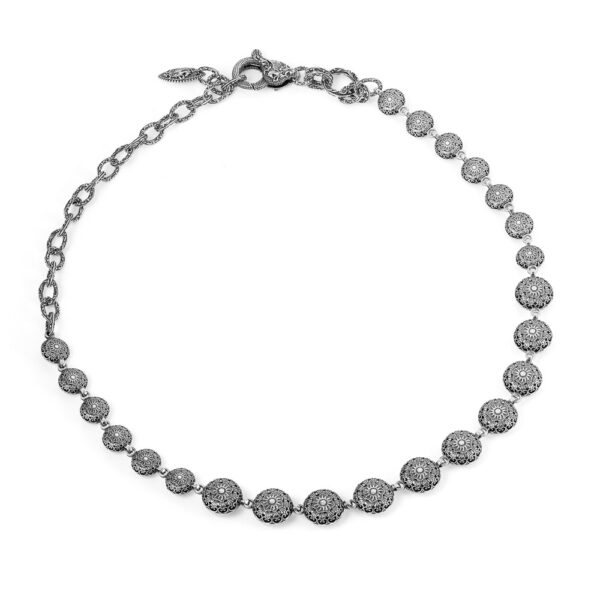 Agnese necklace choker purple stones women silver