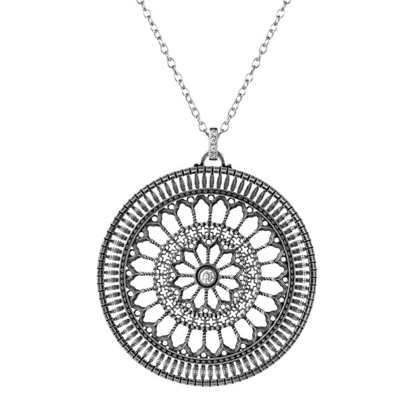 collana rosone light todi versione grande donna argento ellius