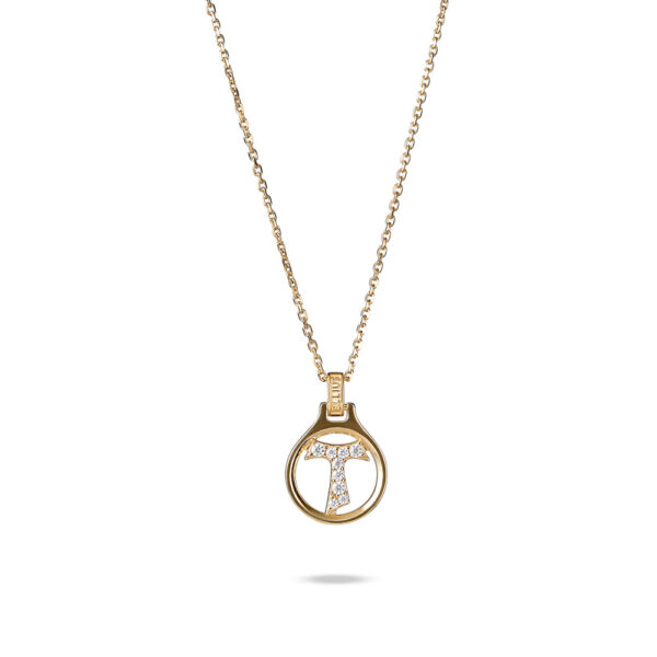 Collana Tau cerchio con pietre dorato argento