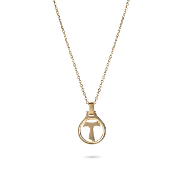 Collana Tau cerchio con pietre dorato argento