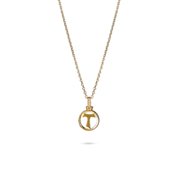 Collana Tau cerchio piccolo dorato argento