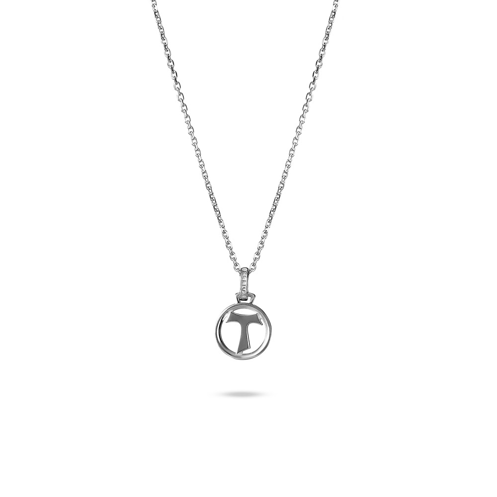 collana Tau cerchio piccolo rodio argento