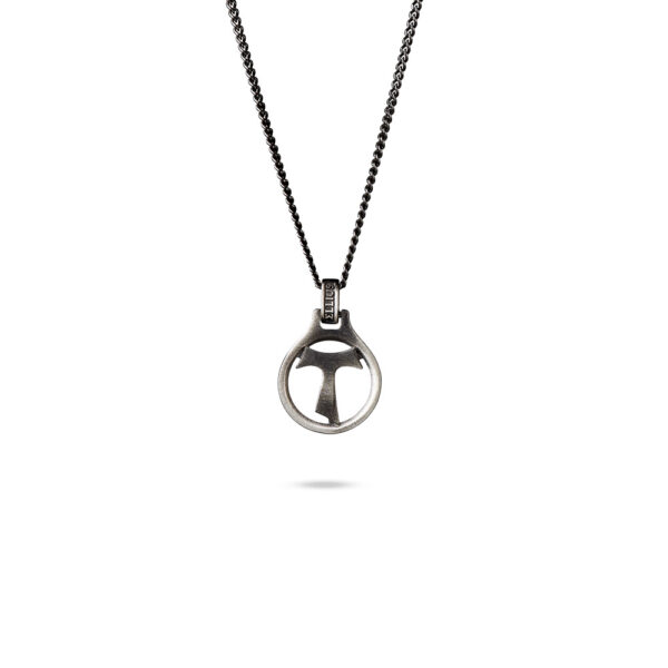 Collana Tau cerchio uomo argento
