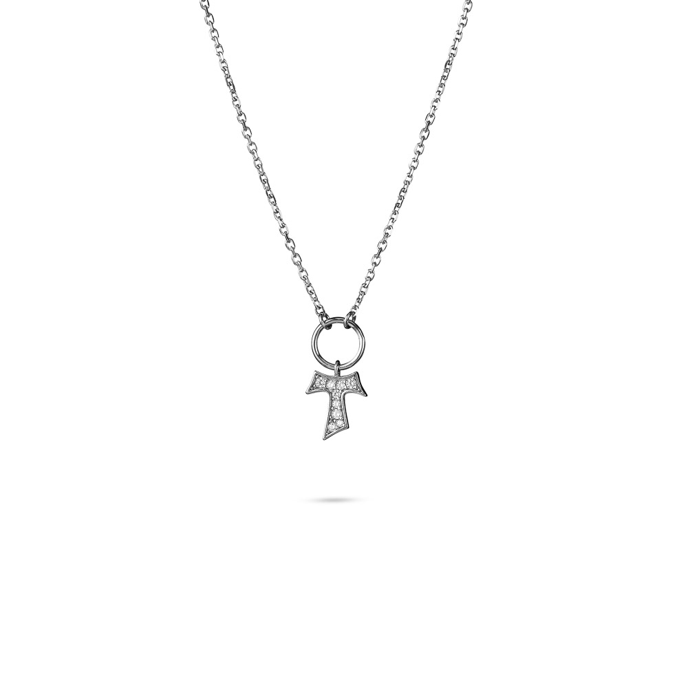 Collana Tau pietre donna rodio argento