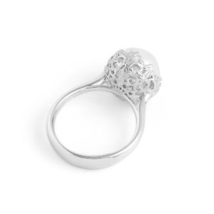 anello cestino barocco con perla naturale argento donna ellius retro