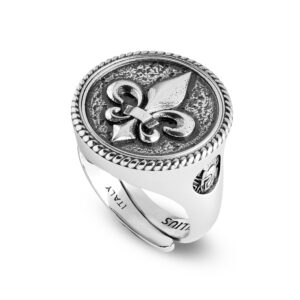anello giglio circolare uomo argento ellius
