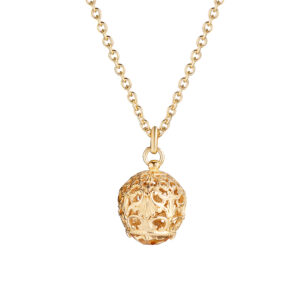 collana cestino barocco grande dorata donna argento ellius
