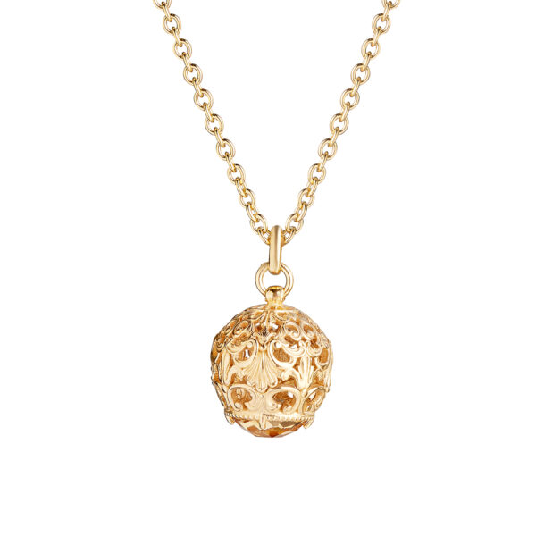 collana cestino barocco grande dorata donna argento ellius
