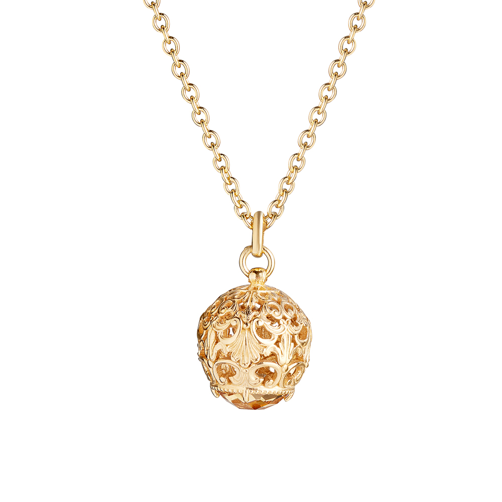 collana cestino barocco grande dorata donna argento ellius