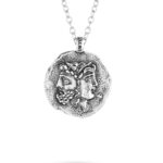 Janus man silver ellius necklace front
