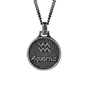 collana zodiaco acquario uomo argento ellius retro