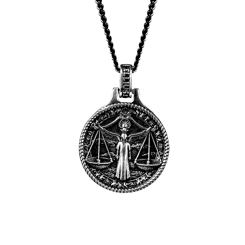 collana zodiaco bilancia uomo argento ellius fronte