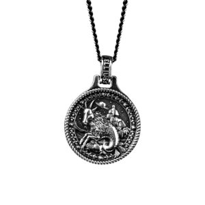 collana zodiaco capricorno uomo argento ellius fronte