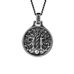 collana zodiaco gemelli uomo argento ellius fronte