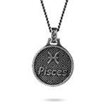 zodiac fish necklace silver men ellius retro