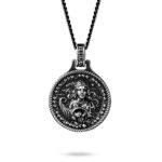 zodiac necklace virgin man silver ellius front