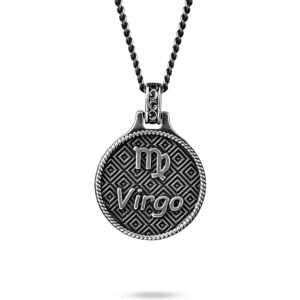collana zodiaco vergine uomo argento ellius retro