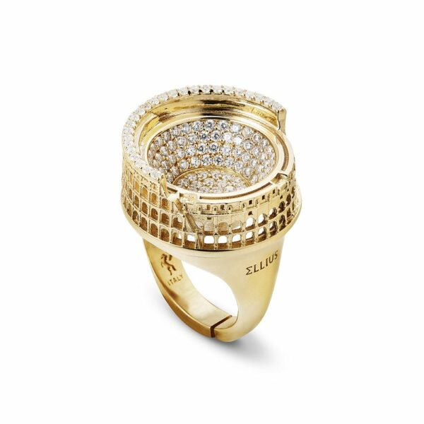 Colosseum Rome ring with stones women's gold silver jewelry ellius