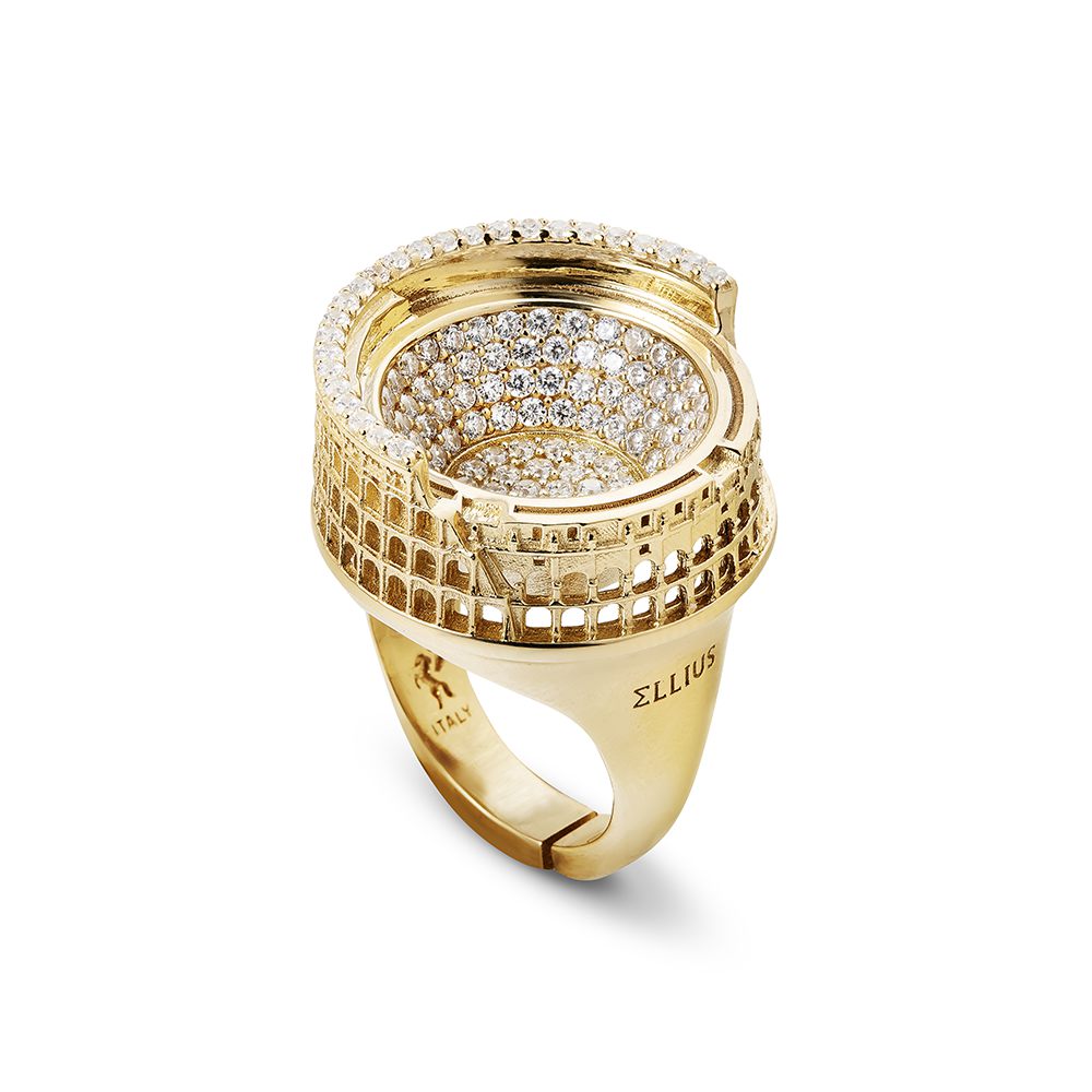 Colosseum Rome ring with stones women's gold silver jewelry ellius