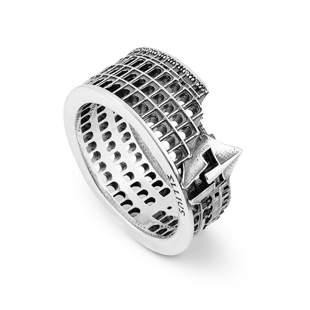 Colosseum ring with Elmo silver aged men's silver jewelry Ellius