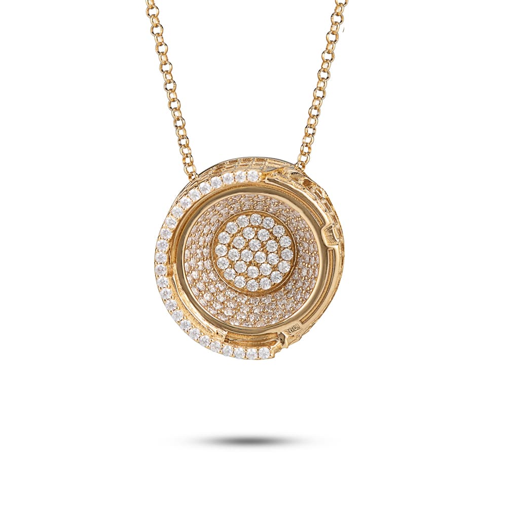 Colosseum Rome necklace with stones Gold-plated silver jewelry