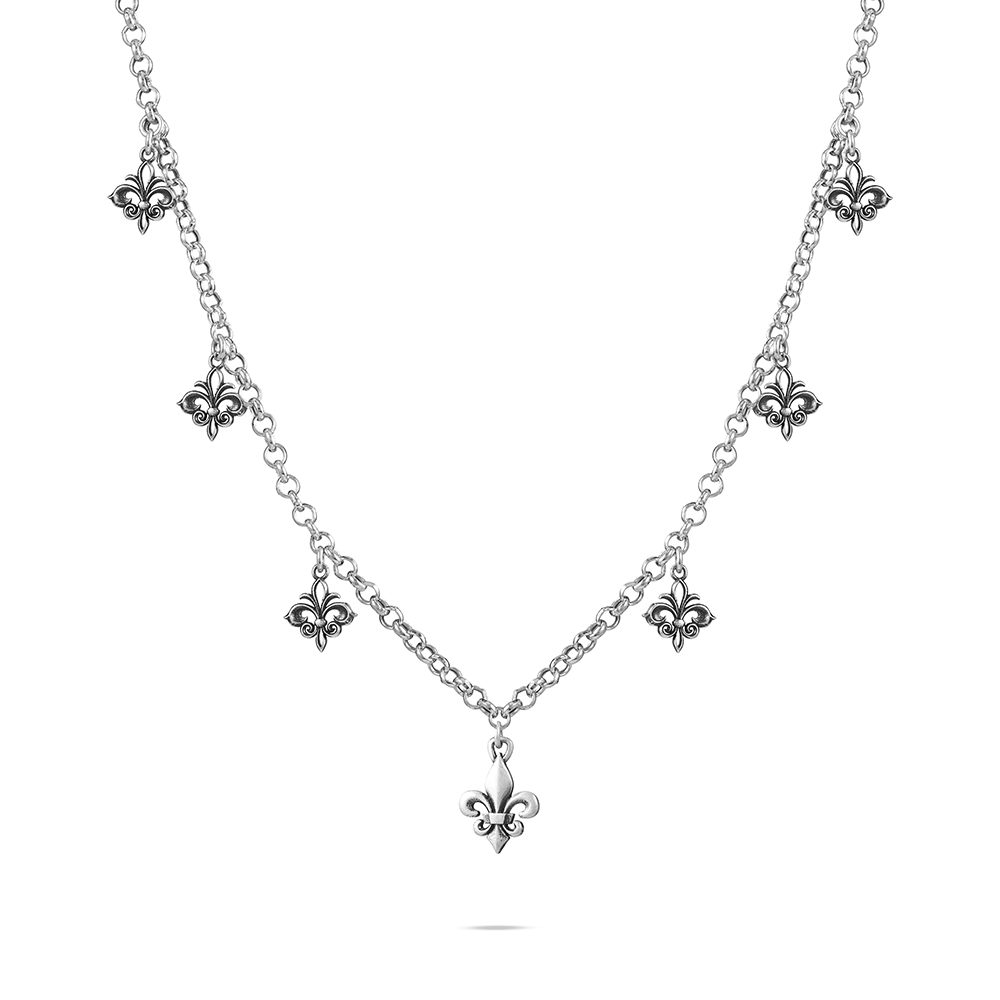 Collana Rolo Ciondoli Gigli Argento Gioielli Ellius